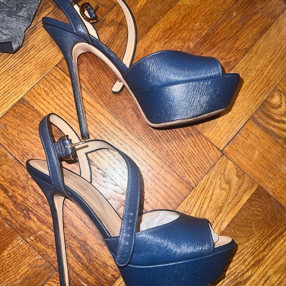 Sergio Rossi blue heeled sandals